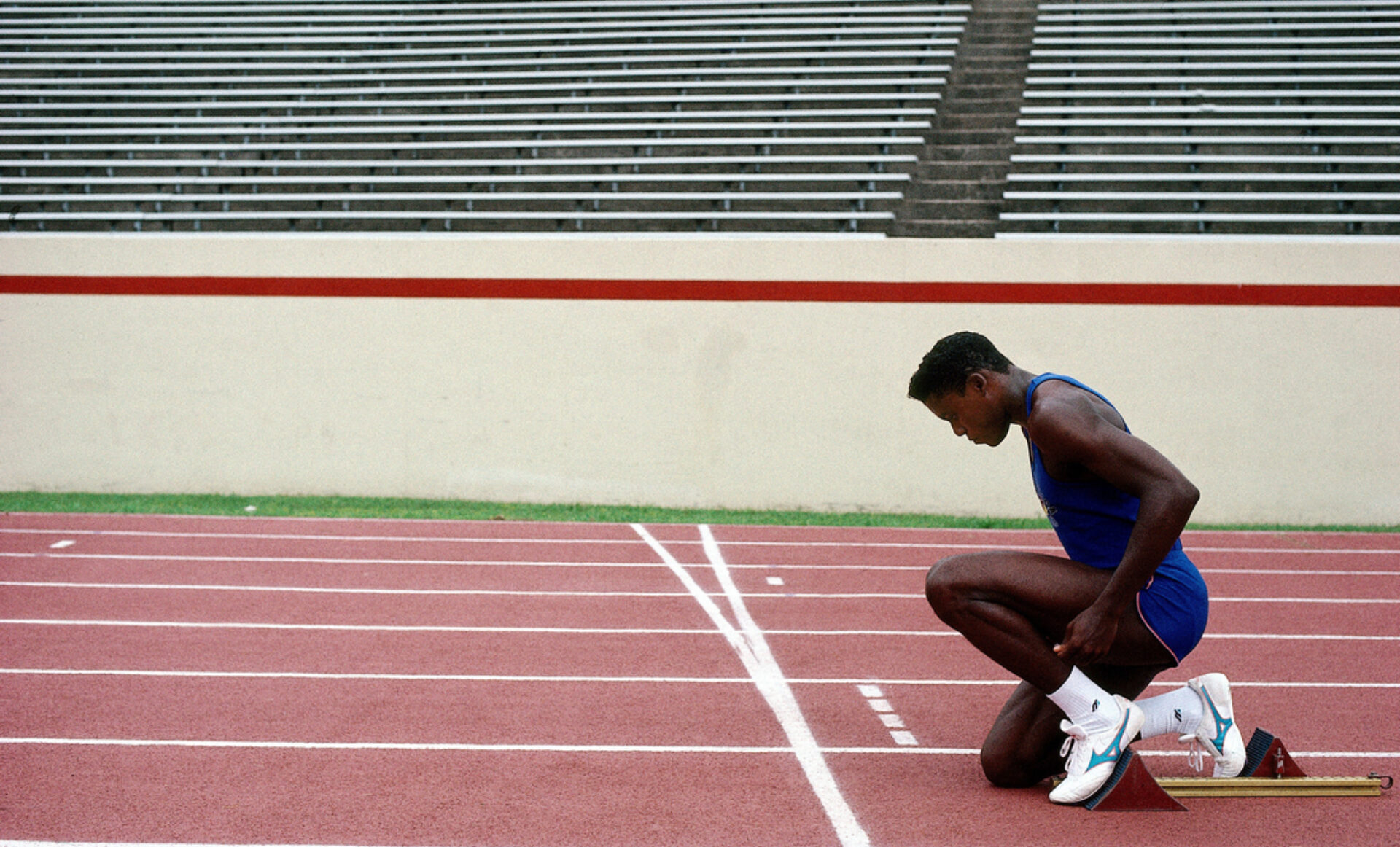Carl Lewis Training, photographie de Neil Leifer